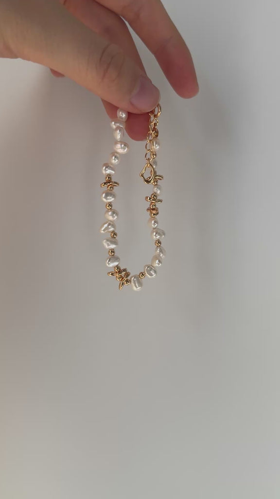 Natural Freshwater Pearl Beaded Bracelet gembea jewelry