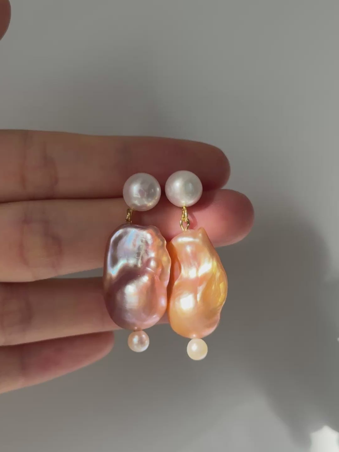 Colorful Baroque Pearl Drop Earrings gembea jewelry