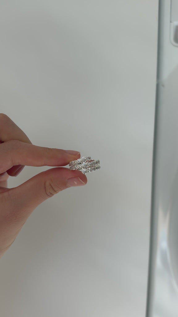 Lueur Bubble Three Layers Cubic Zircon Ring-Silver gembea jewelry