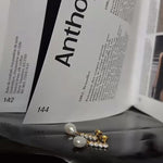 Vertical Zircon Freshwater Pearl Earrings GEMBEA JEWELRY