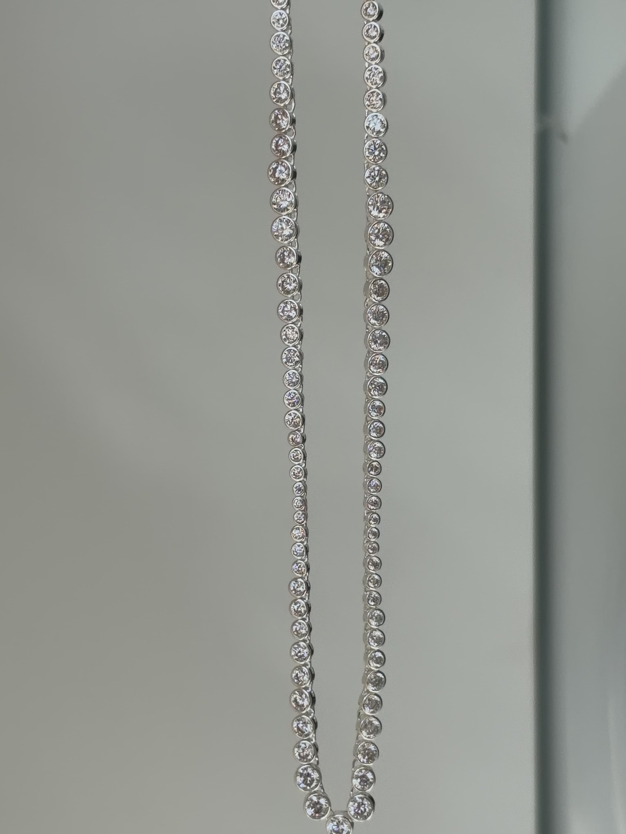 Lueur Bubble Cubic Zircon Necklace-Silver gembea jewelry
