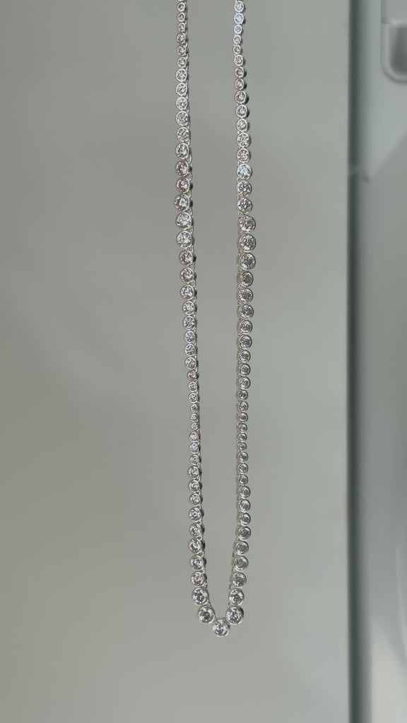 Lueur Bubble Cubic Zircon Necklace-Silver gembea jewelry
