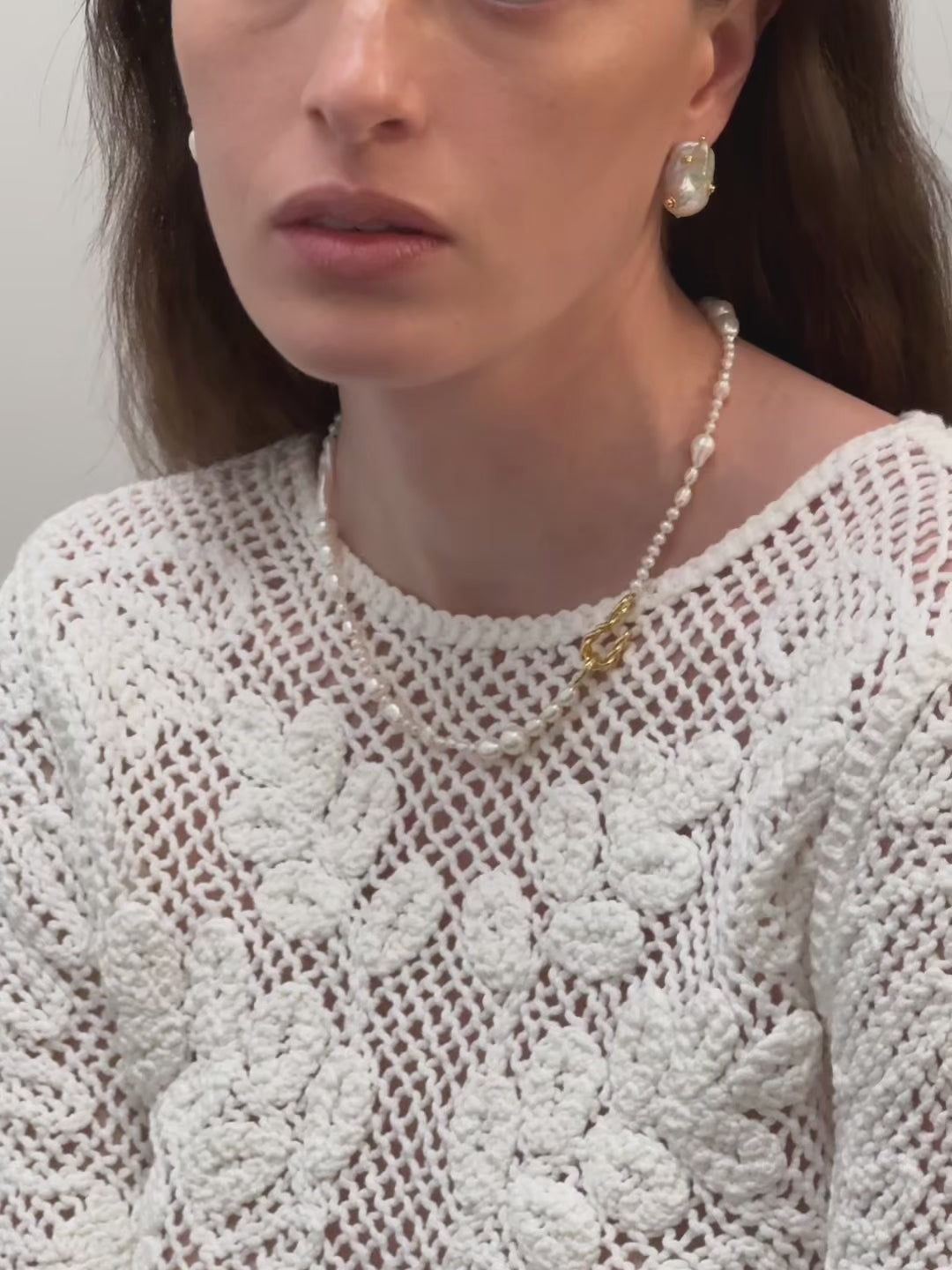 Elegant Linéa Irregular Baroque Pearl Necklace gembea jewelry