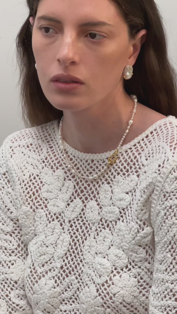 Elegant Linéa Irregular Baroque Pearl Necklace gembea jewelry