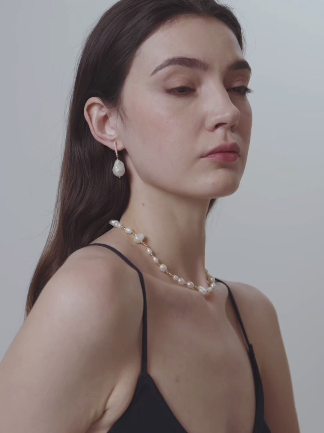 Irregular Genuine Baroque Pearl Necklace gembea jewelry