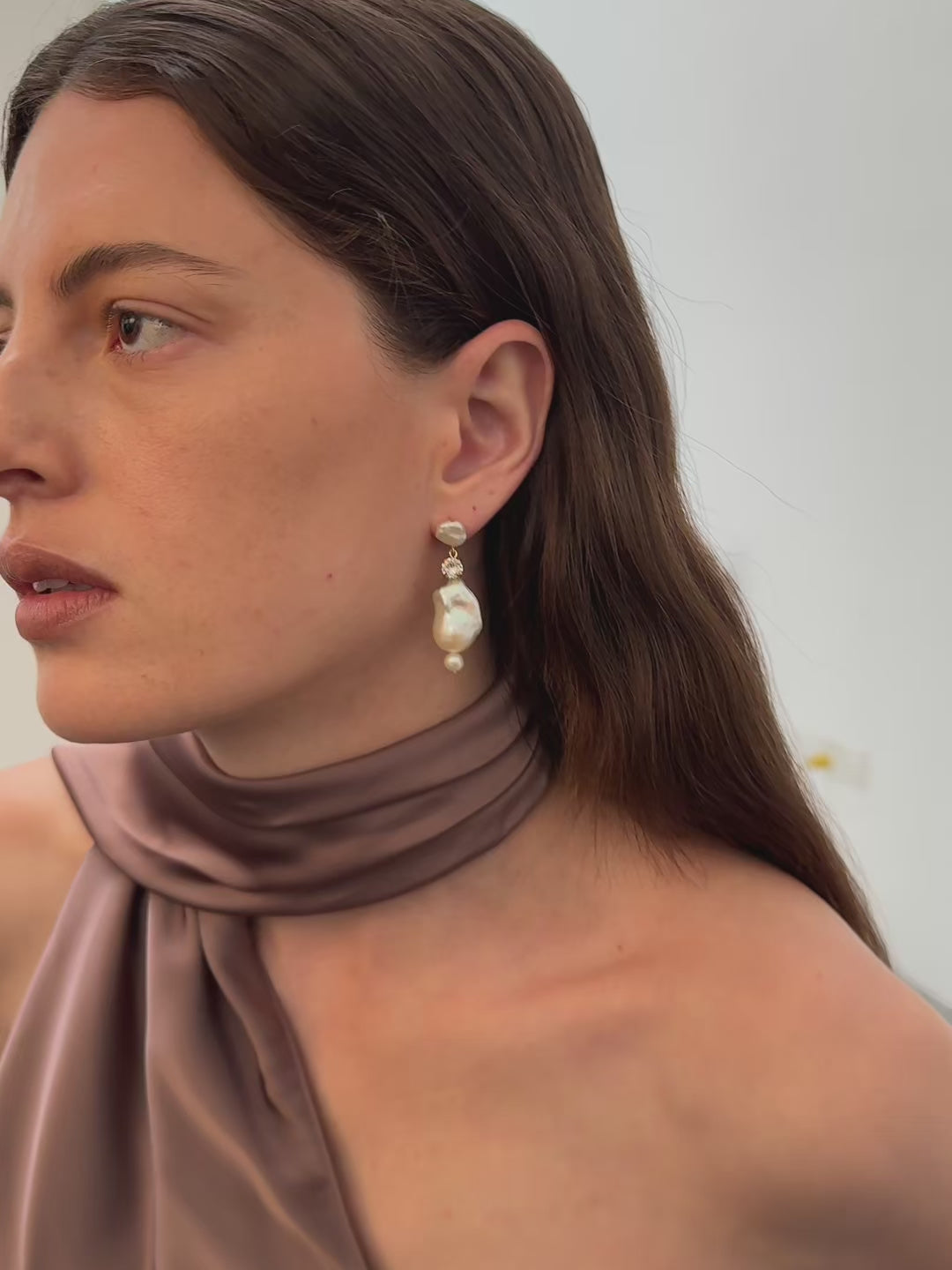 Amalfi Large Baroque Pearl Drop Earrings-White gembea jewelry