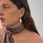 Amalfi Large Baroque Pearl Drop Earrings-White gembea jewelry