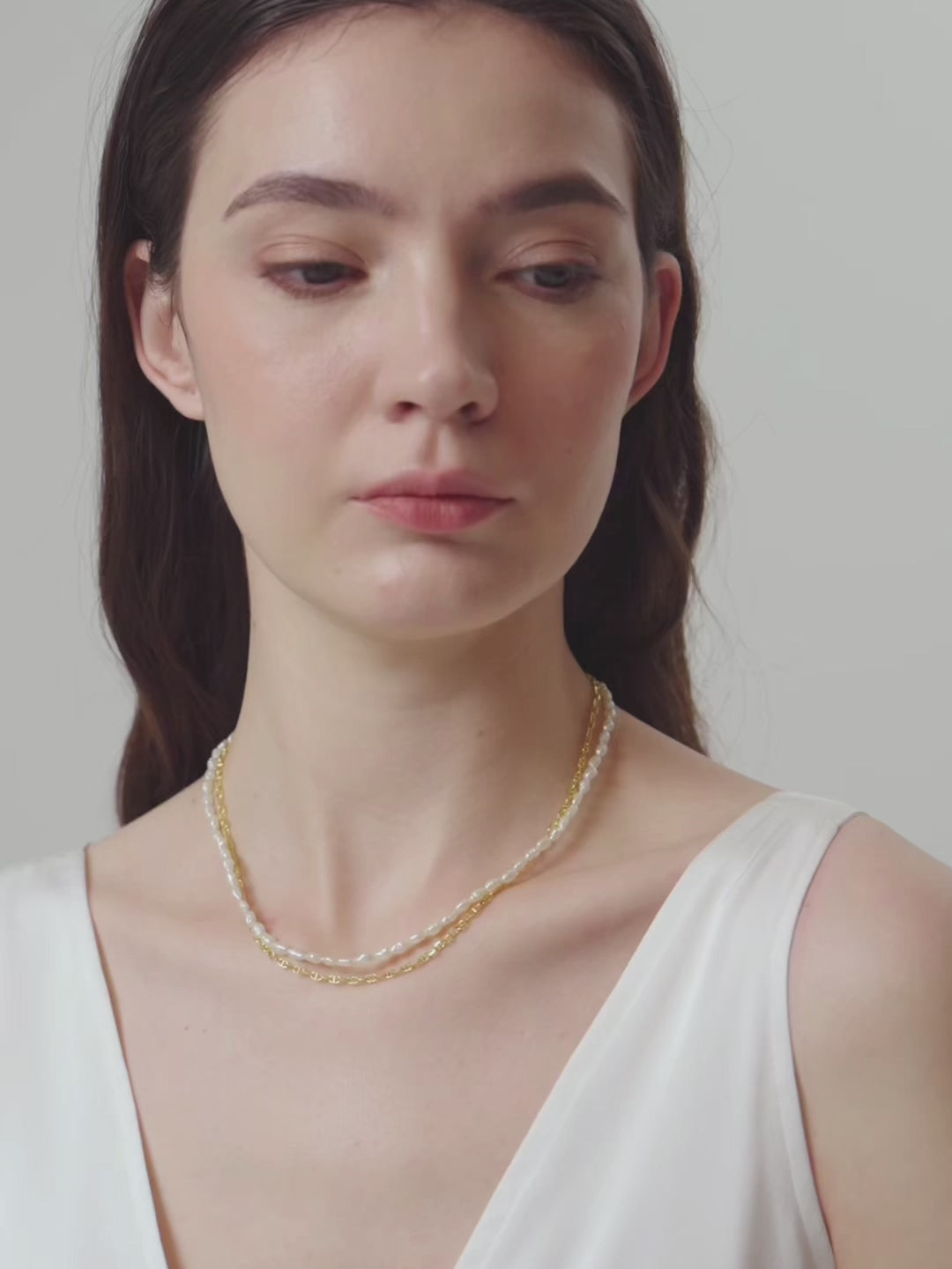 Double-layer Mini Baroque Pearl Chain Necklace gembea jewelry