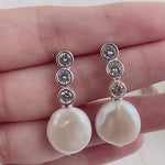 Starlight Cubic Zirconia Baroque Pearl Earrings gembea jewelry