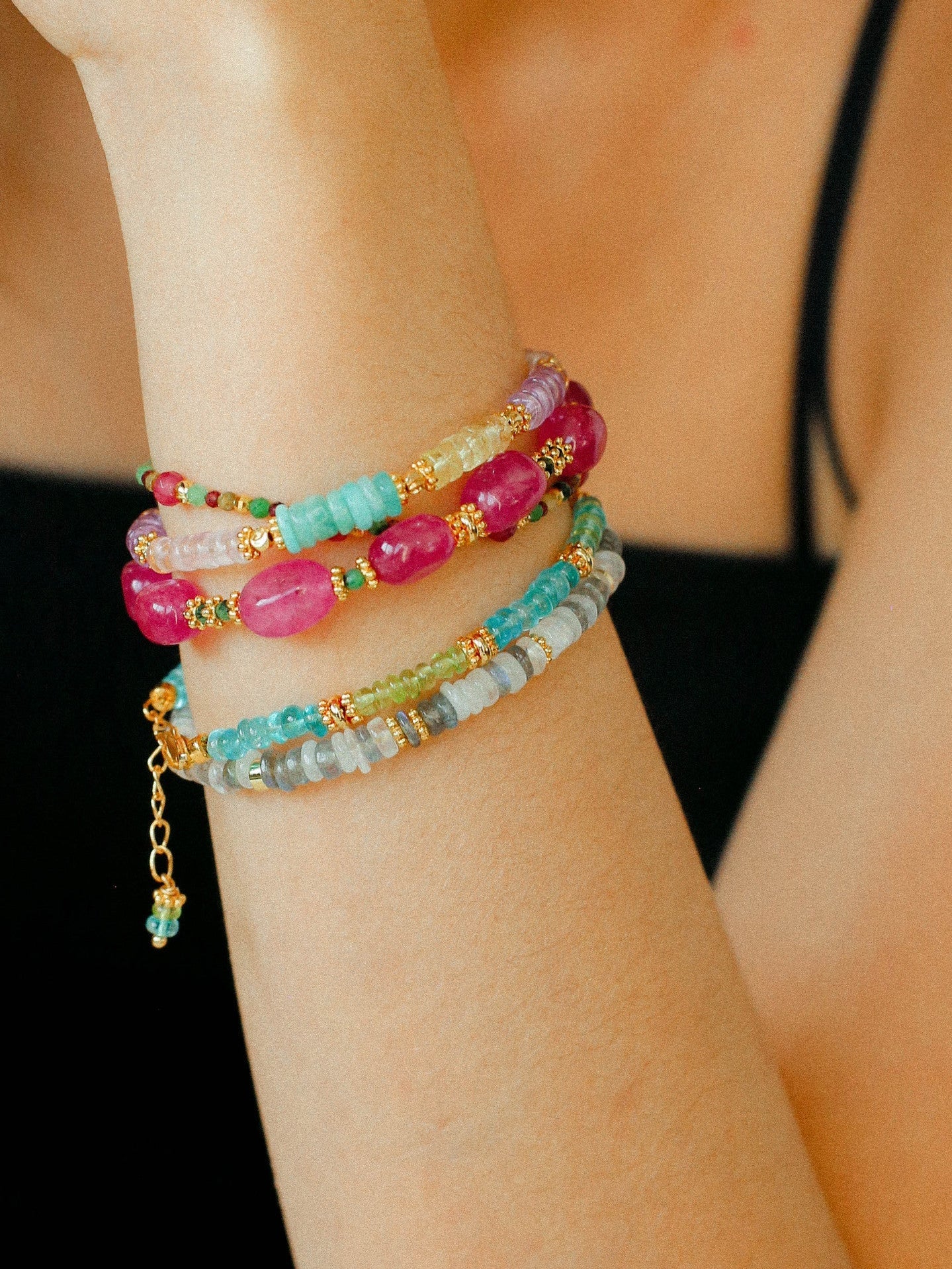 Joy Beads Rainbow Crystal Bracelet-Gembea Jewelry