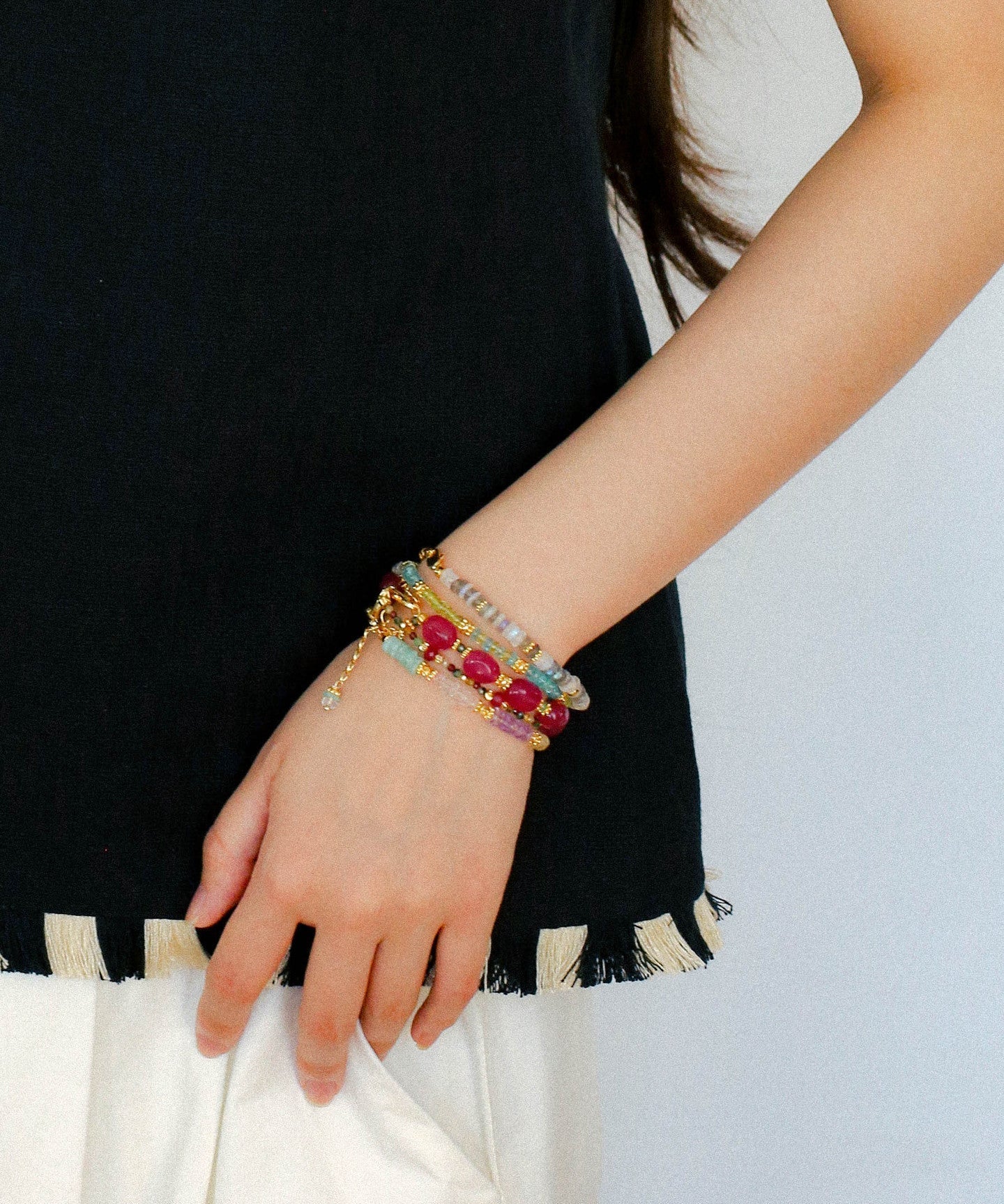 Joy Beads Rainbow Crystal Bracelet-Gembea Jewelry