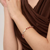 Bean Pod Red Agate Pearl Beaded Bracelet gembea jewelry