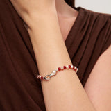 Bean Pod Red Agate Pearl Beaded Bracelet gembea jewelry