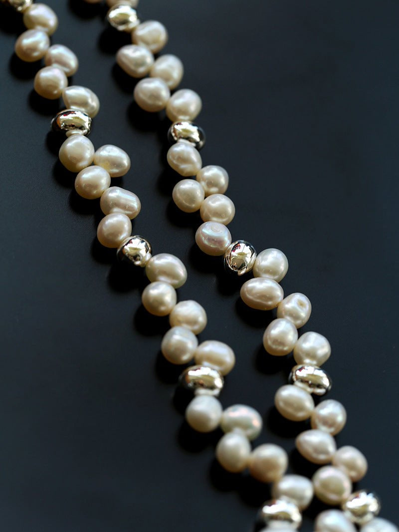 French Wheat Elegance Pearl Necklace gembea jewelry