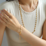 Simple Cross Gold Silver Chain Bracelet gembea jewelry
