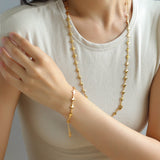 Simple Cross Gold Silver Chain Bracelet gembea jewelry