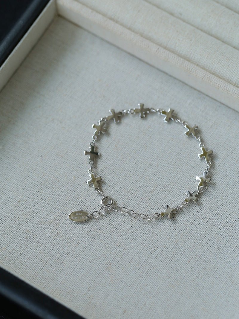 Simple Cross Gold Silver Chain Bracelet gembea jewelry