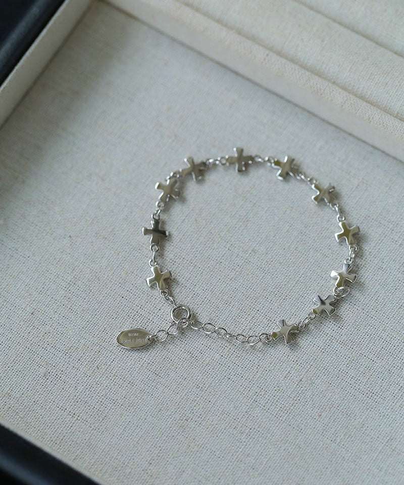 Simple Cross Gold Silver Chain Bracelet gembea jewelry