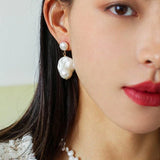 Baroque Pearl Drop Earrings-Gembea Jewelry