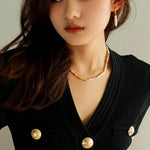 Simple Long Baroque Toothpick Pearl Necklace-Gembea Jewelry