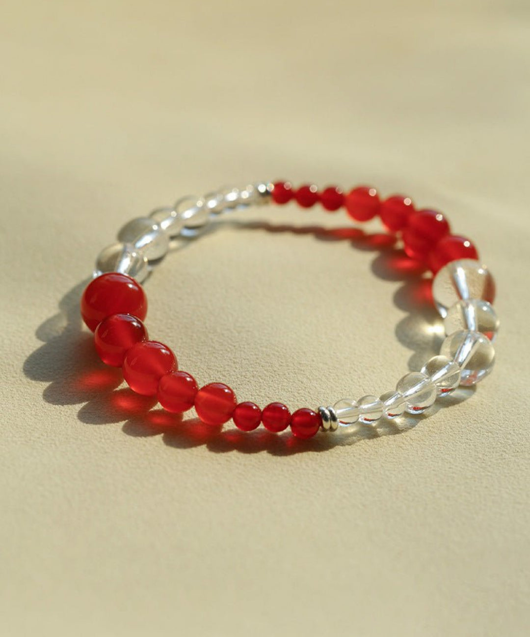 Sunlit Glow Gradient Red Agate Bracelet-Gembea Jewelry