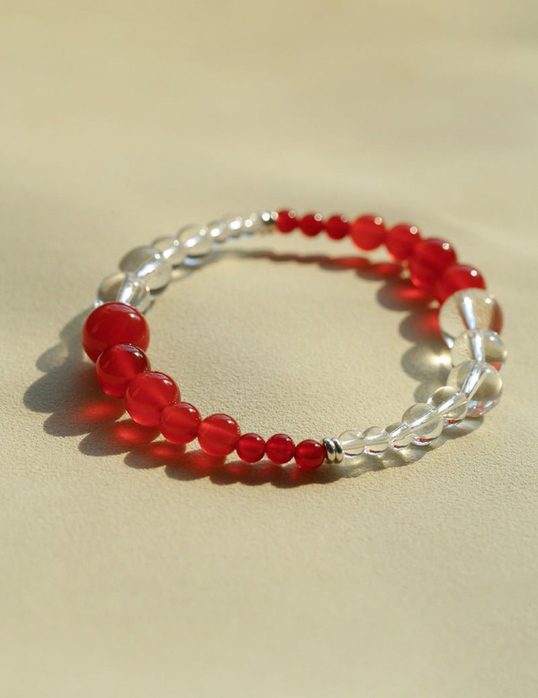 Sunlit Glow Gradient Red Agate Bracelet-Gembea Jewelry