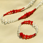 Sunlit Glow Gradient Red Agate Necklace-Gembea Jewelry