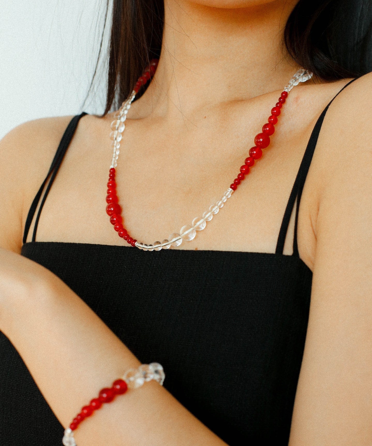 Sunlit Glow Gradient Red Agate Bracelet-Gembea Jewelry