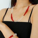 Sunlit Glow Gradient Red Agate Necklace-Gembea Jewelry