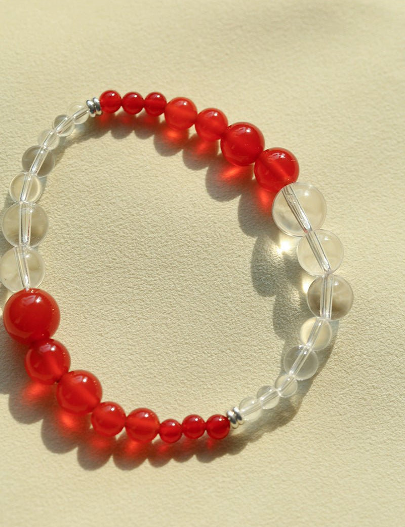Sunlit Glow Gradient Red Agate Bracelet-Gembea Jewelry