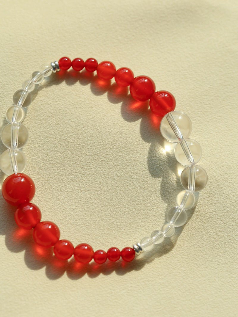 Sunlit Glow Gradient Red Agate Bracelet-Gembea Jewelry