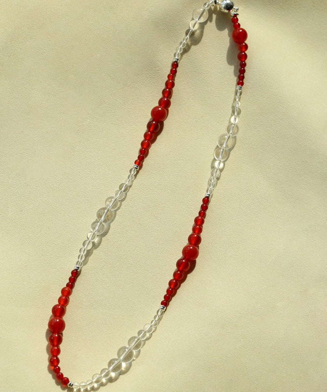 Sunlit Glow Gradient Red Agate Necklace-Gembea Jewelry