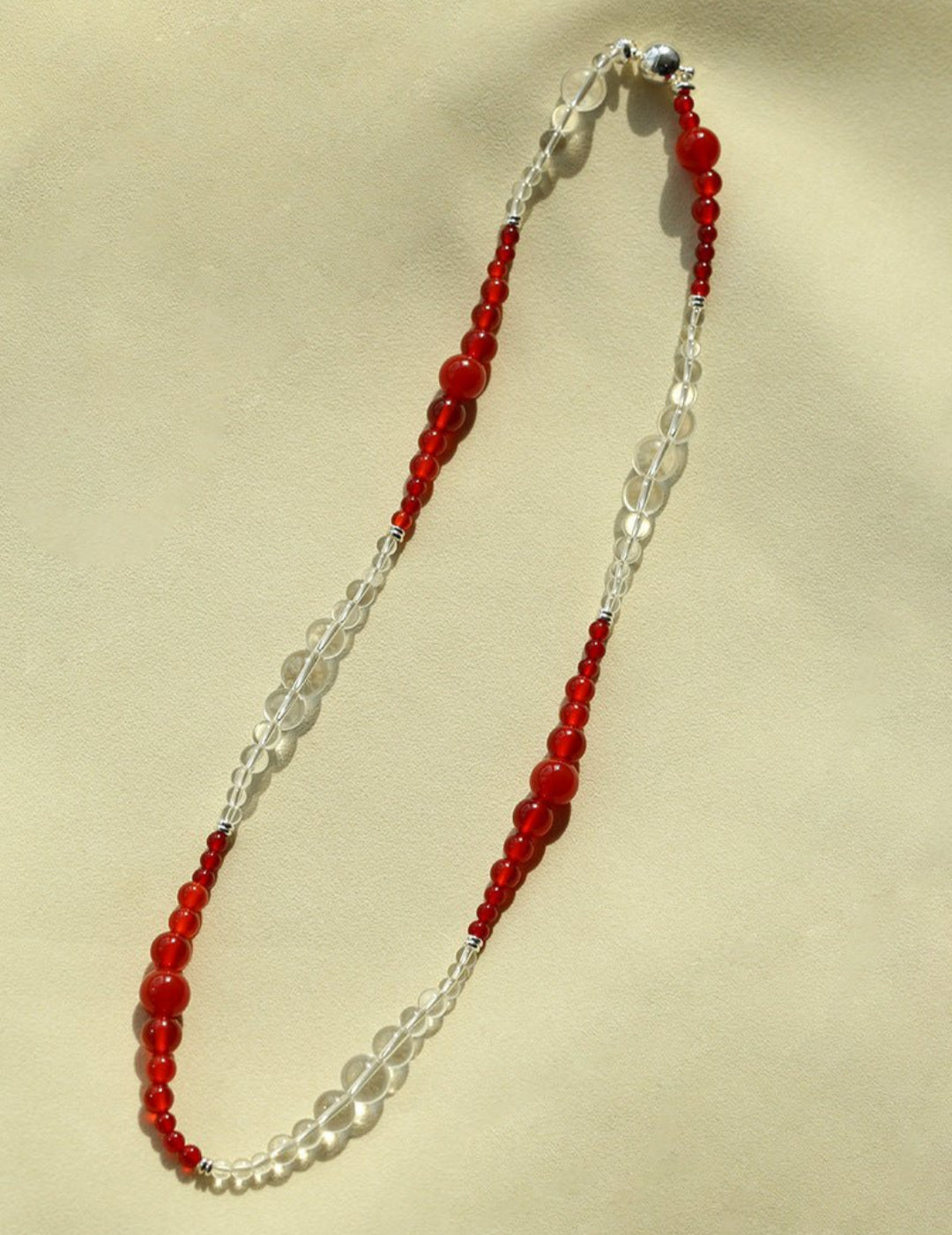 Sunlit Glow Gradient Red Agate Necklace-Gembea Jewelry