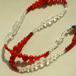 Sunlit Glow Gradient Red Agate Necklace-Gembea Jewelry