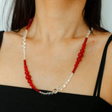 Sunlit Glow Gradient Red Agate Necklace-Gembea Jewelry