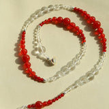 Sunlit Glow Gradient Red Agate Necklace-Gembea Jewelry