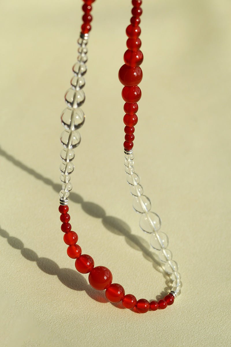 Sunlit Glow Gradient Red Agate Necklace-Gembea Jewelry