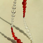 Sunlit Glow Gradient Red Agate Necklace-Gembea Jewelry