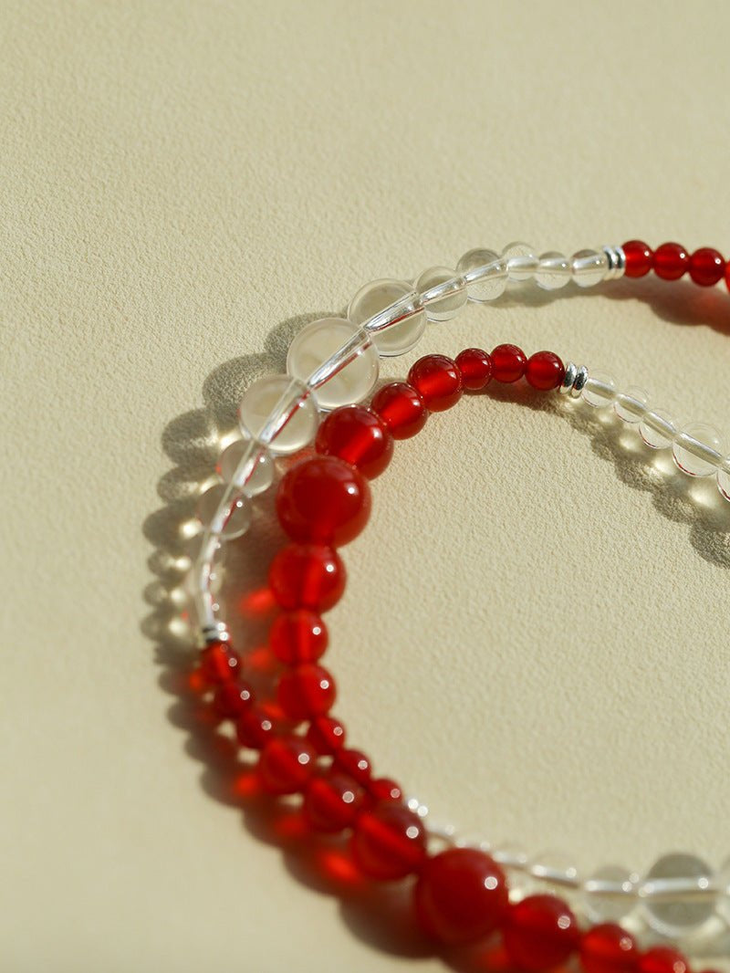 Sunlit Glow Gradient Red Agate Necklace-Gembea Jewelry