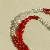 Sunlit Glow Gradient Red Agate Necklace-Gembea Jewelry