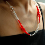 Sunlit Glow Gradient Red Agate Necklace-Gembea Jewelry