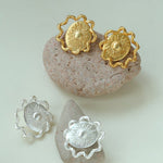 Sun Glow Bold Elegant Gold Silver Stud Earrings gembea jewelry