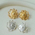 Sun Glow Bold Elegant Gold Silver Stud Earrings gembea jewelry