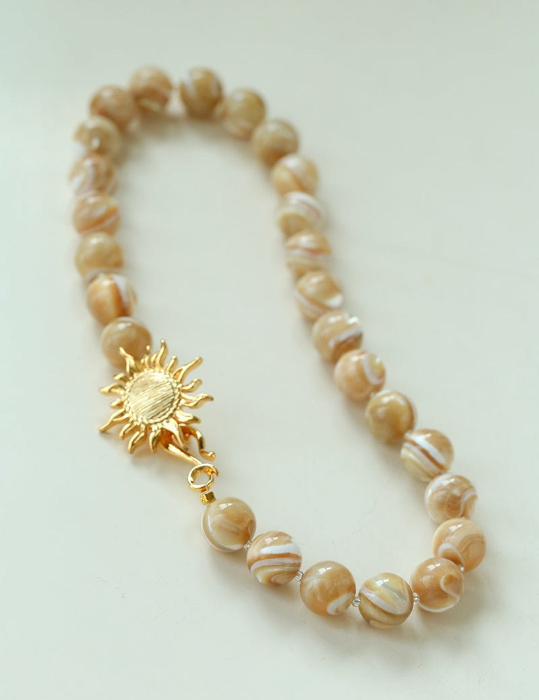 Sun Golden Conch Shell Bead Necklace gembea jewelry