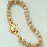 Sun Golden Conch Shell Bead Necklace gembea jewelry