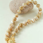 Sun Golden Conch Shell Bead Necklace gembea jewelry
