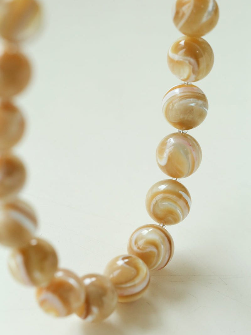 Sun Golden Conch Shell Bead Necklace gembea jewelry