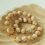 Sun Golden Conch Shell Bead Necklace gembea jewelry