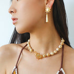 Sun Golden Conch Shell Bead Necklace gembea jewelry