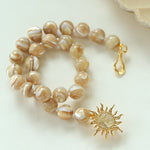 Sun Golden Conch Shell Bead Necklace gembea jewelry